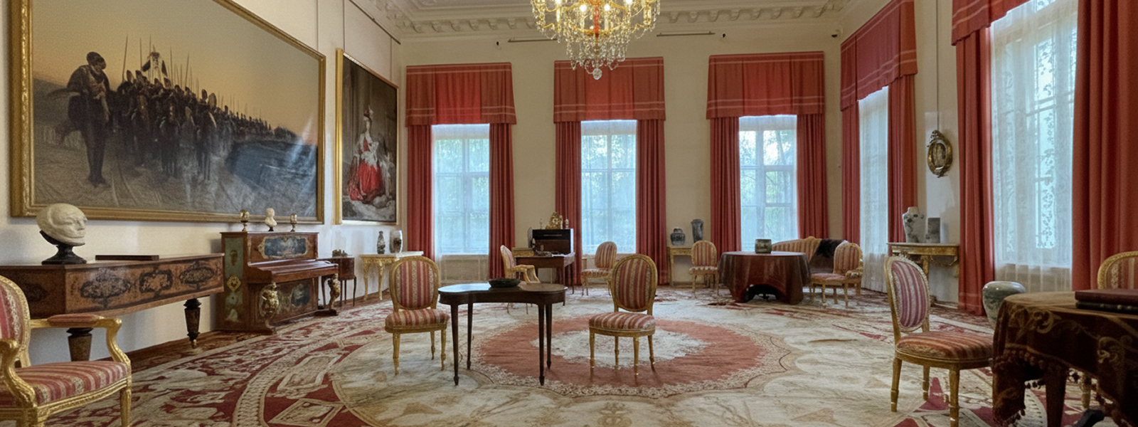 Зал Александровского дворца в Пушкине - парадный интерьер после реставрации