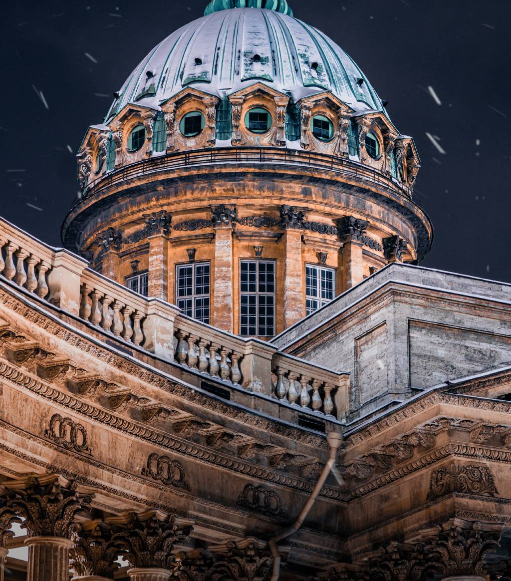 Казанский собор и Спас на Крови вечером