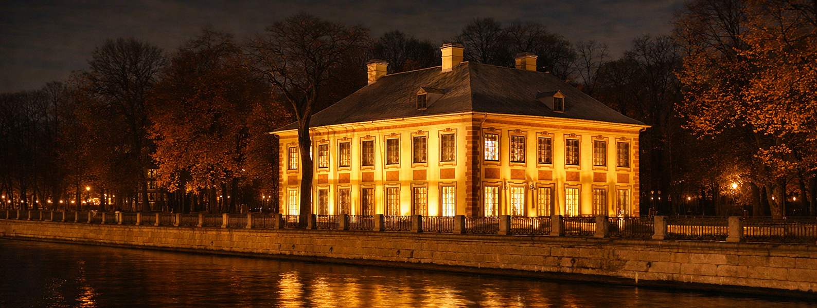 Летний дворец Петра I в Летнем саду Санкт-Петербурга: историческое здание на территории сада