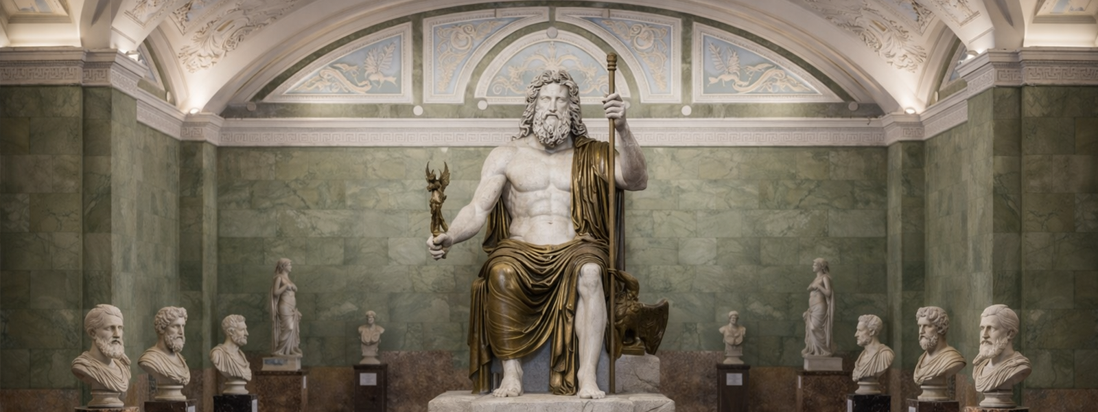 Статуя Зевса в Новом Эрмитаже: античная скульптура высотой около 5 метров в залах первого этажа