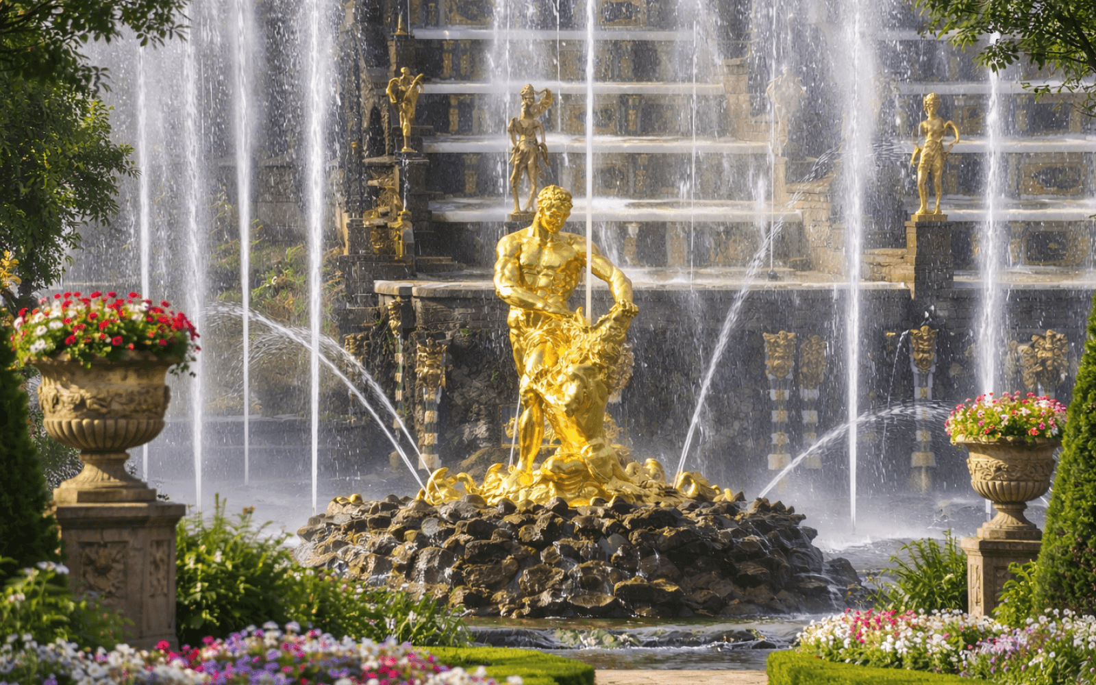 Фонтан Самсон в Петергофе