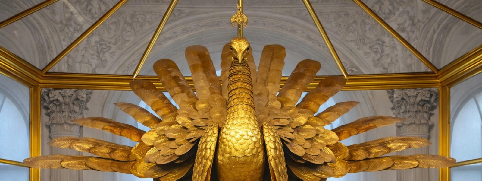 Золотой павлин из часов «Павлин» в Малом Эрмитаже: механический автомат XVIII века