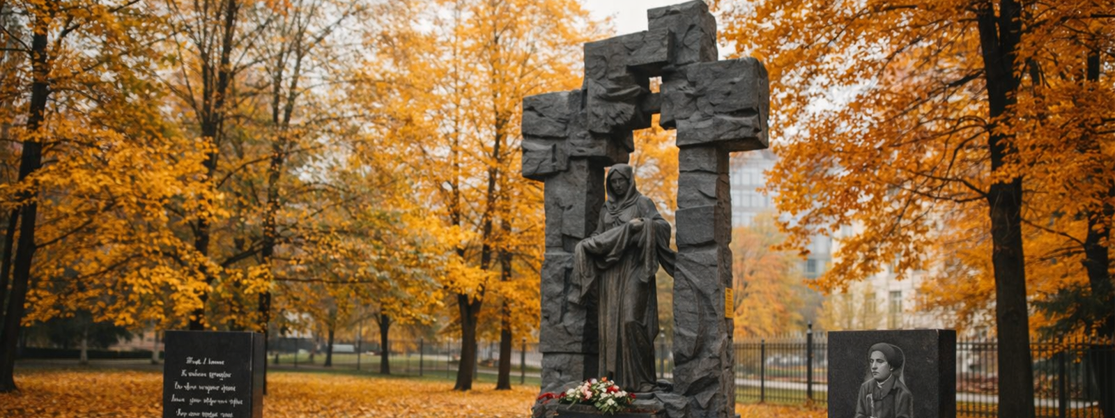 Памятник детям Беслана на территории храма Успения Пресвятой Богородицы в Санкт-Петербурге