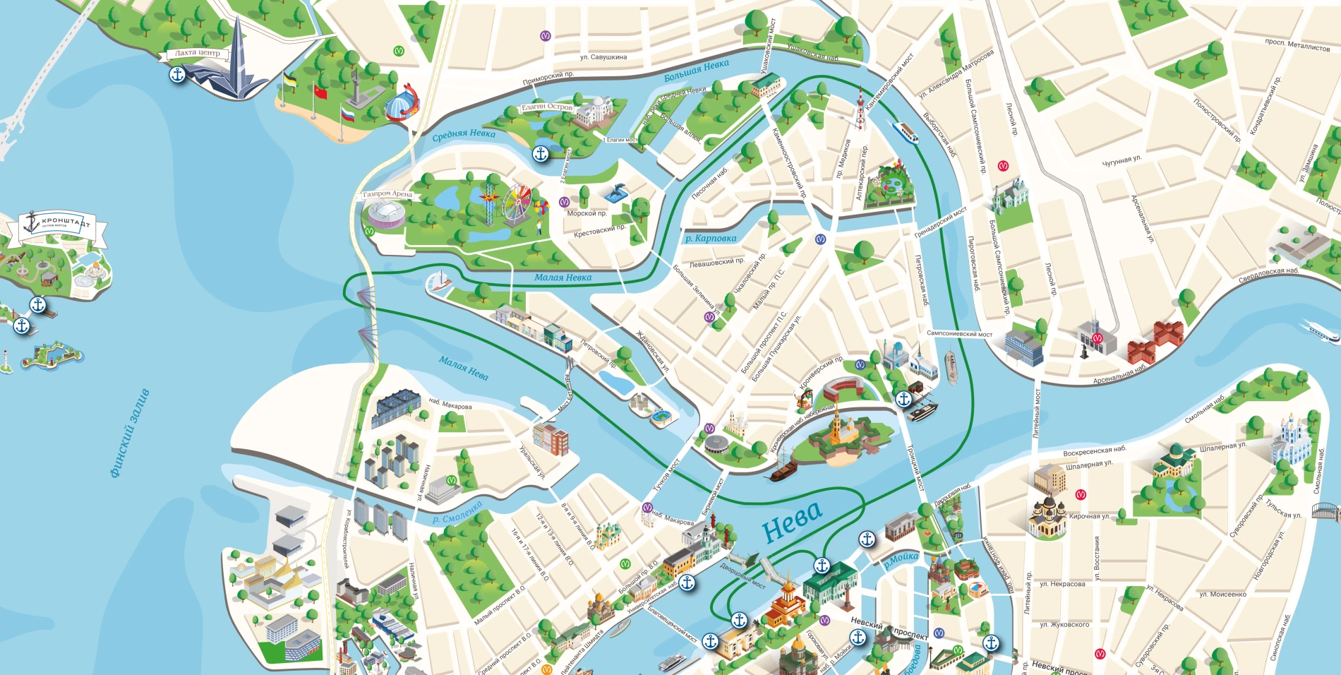  Схема прохода теплохода на экскурсии 